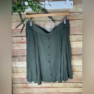 Torrid Olive Green Button Front Mini Skirt Women’s Size 1X